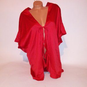 Victoria Secret Robe Kimono Sleepwear Lingerie One Size Sexy Red Love Ruffle Pit